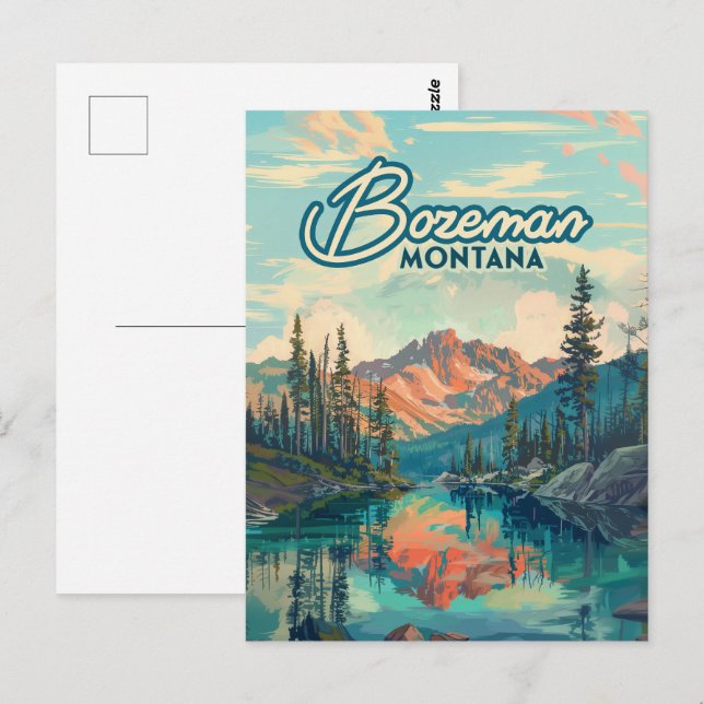 Postal Bozeman Montana Rocky Mountains Vintage (Anverso / Reverso)