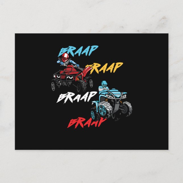 Postal Braap ATV Quad Offroad Extreme Sport Motor Gift (Anverso)