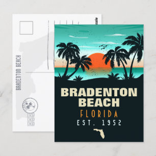 Postal Bradenton Beach Florida Retro Sunset Souvenirs