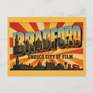Postal Bradford Inglaterra Ciudad de Cine UNESCO Vintage