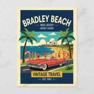 Postal Bradley Beach NJ Jersey Shore Retro