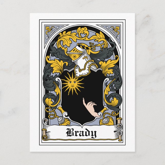 Postal Brady Family Crest (Anverso)