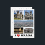 Postal Braga - Amo - Portugal -<br><div class="desc">Aquí encontrarás el recuerdo de tus vacaciones. Esta categoría contiene recuerdos de muchos lugares en: PT0007 - Europa - Portugal - Braga - I Love. ¡Sorprende a amigos y parientes con los recuerdos únicos de tu gran viaje! ¡Pruébelos!</div>