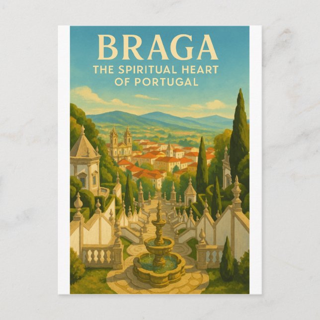 Postal Braga – El Corazón Espiritual de Portugal (Anverso)