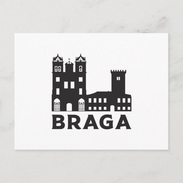 Postal Braga Portugal City Skyline Cityscape Gift Idea (Anverso)