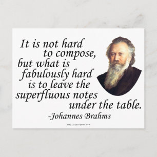Postal Brahms sobre composición