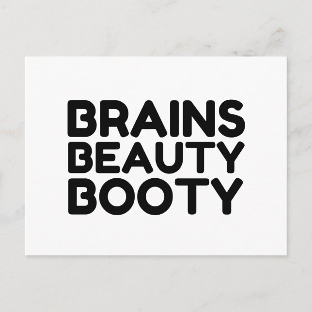 POSTAL BRAINS BEAUTY BOOTY FUNNY CITA (Anverso)
