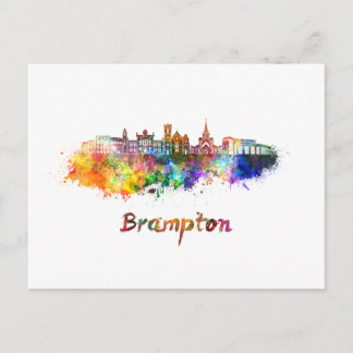 Postal Brampton skyline in watercolor