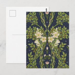 Postal Branches Walter Crane Berried con lirios blancos