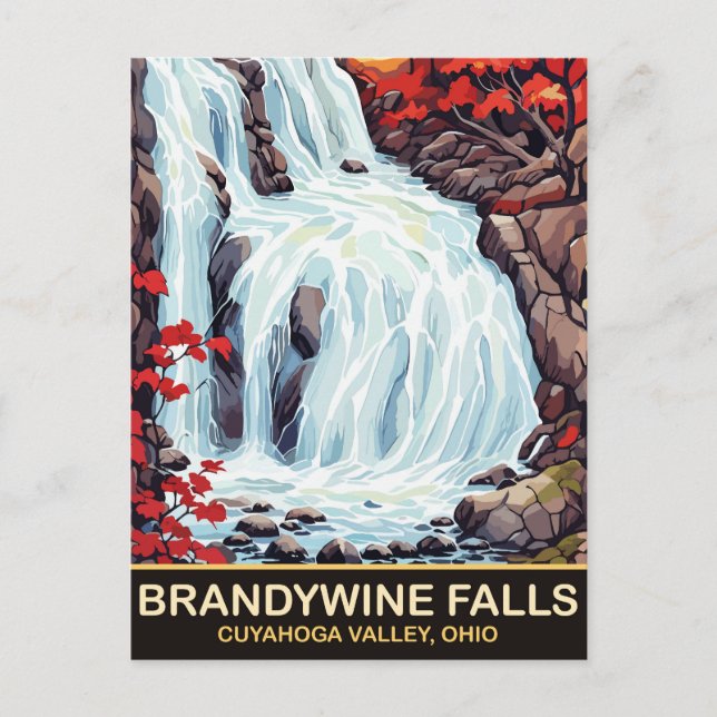 Postal Brandywine Falls, Valle de Cuyahoga, Ohio (Anverso)