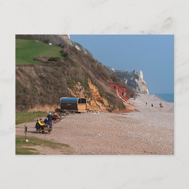 Postal Branscombe Beach a principios de la primavera (Anverso)