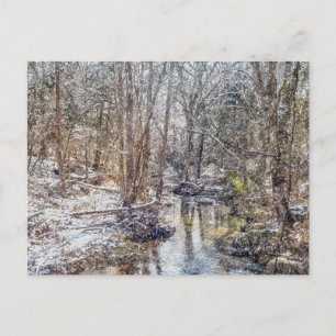 Postal Branson Fall Creek Winter Snow Painterly Postcard