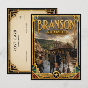 Postal Branson Missouri Vintage Art Deco Época Dorada