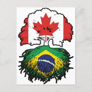 Postal Brasil: Bandera de raíces de árboles canadienses b