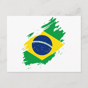 Postal Brasil Bandera Desgarrada Orgullo Nacional Deporte