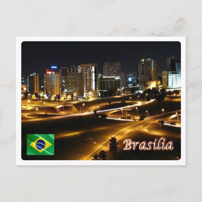 Postal Brasil - Brasilia de noche - (Anverso)