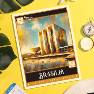 Postal Brasilia, Brasil   Pintura de época