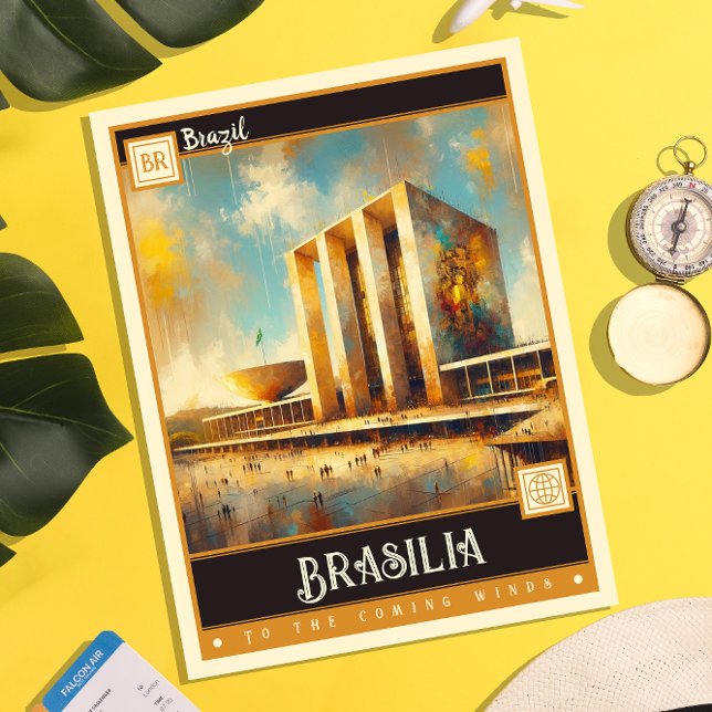 Postal Brasilia, Brasil | Pintura de época (Subido por el creador)