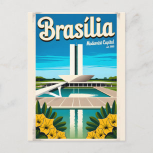 Postal Brasilia Brasilia Brasil Capital Modernista Retro