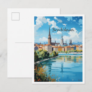 Postal Bratislava Eslovaquia Arte Viaje