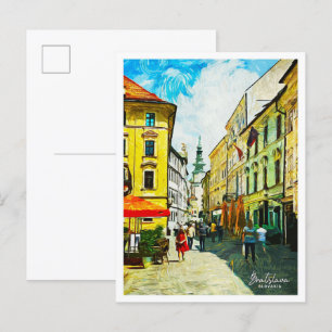 Postal Bratislava Eslovaquia Bella pintura de aceite