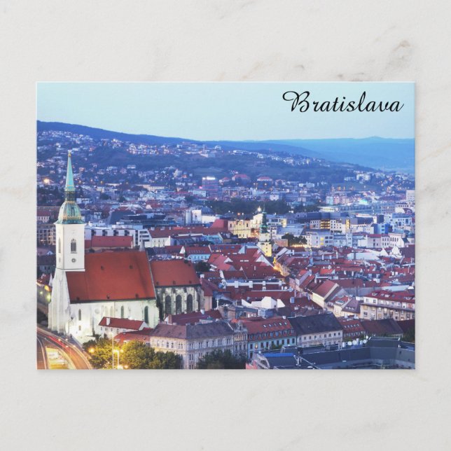 Postal Bratislava Eslovaquia Foto de viaje de la ciudad (Anverso)