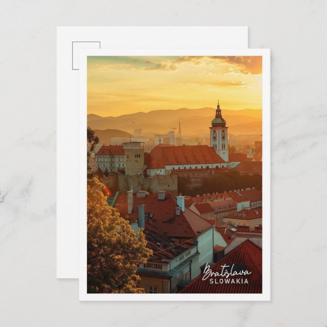 Postal Bratislava Slowakia Lugar famoso de viajes de arte (Anverso / Reverso)