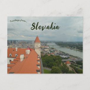 Postal Bratislava y el río Danubio en Eslovaquia