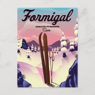 Postal Brauneck Bavaria, poster de esquí de Alemania