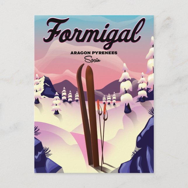 Postal Brauneck Bavaria, poster de esquí de Alemania (Anverso)