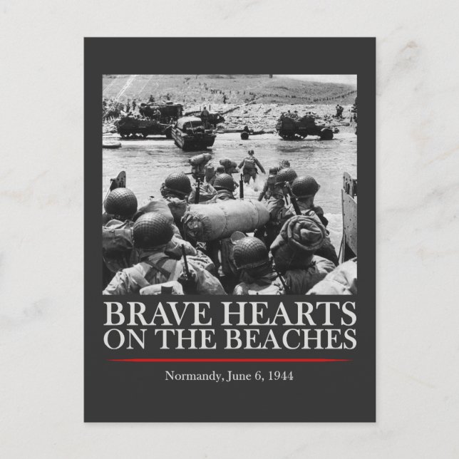 Postal Brave Hearts On The Beaches - WW2 D-day (Anverso)