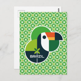 Postal Brazil Tropical Geometric Toucan Personalized Art