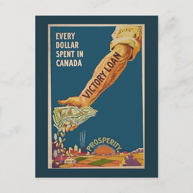 Postal Brazo de prosperidad canadiense para la Primera Gu (Anverso)