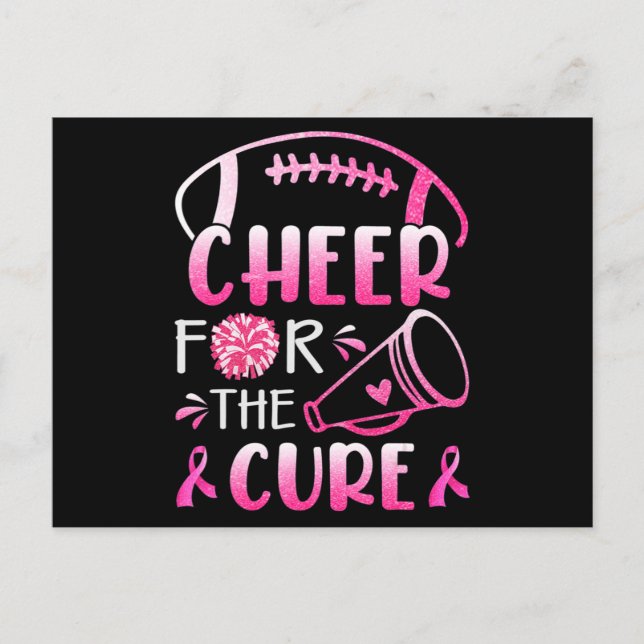 Postal Breast Cancer Awareness Cheer For The Cure T-Shirt (Anverso)