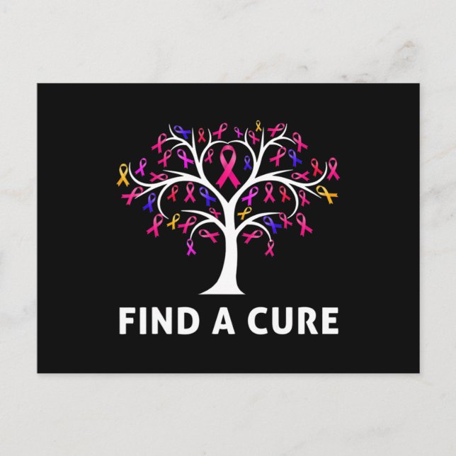 Postal Breast Cancer Awareness Fight Find A Cure Tree Rib (Anverso)