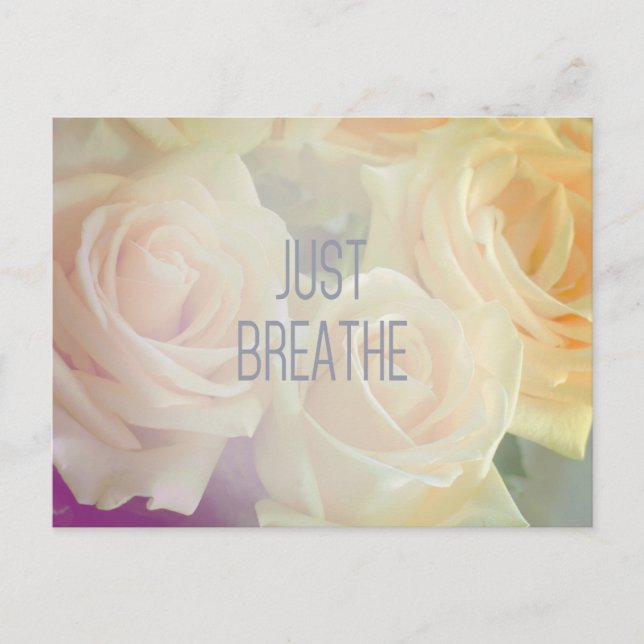 Postal Breathe Just Breathe - Postcard Rosas (Anverso)