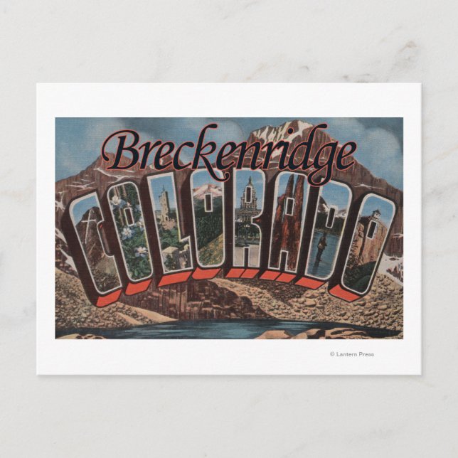 Postal Breckenridge, Colorado - Escenas de letras grandes (Anverso)
