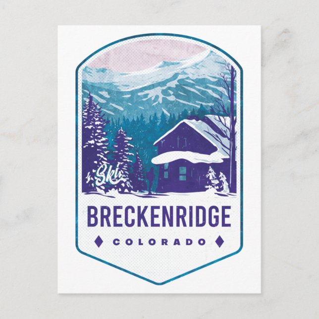Postal Breckenridge Colorado Ski Badge (Anverso)