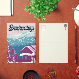 Postal Breckenridge Colorado Winter Art Vintage