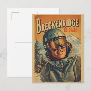 Postal Breckenridge vintage Colorado Montaña Rocosas