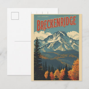 Postal Breckenridge vintage Colorado Montaña Rocosas