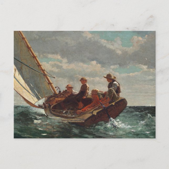 Postal Breezing Up (Un Viento Justo) | Winslow Homer (Anverso)