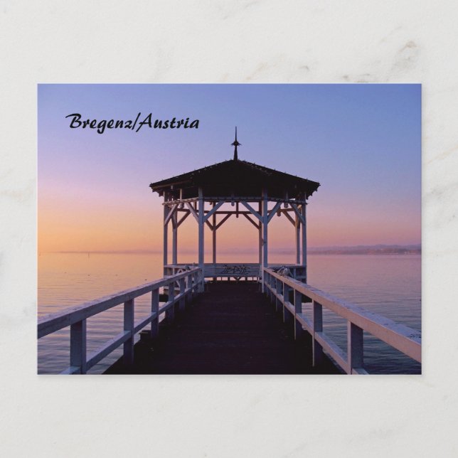 Postal Bregenz en el lago de Constanza en Austria (Anverso)