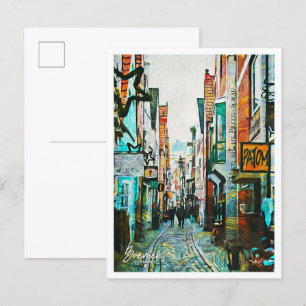 Postal Bremen Alemania Hermoso paisaje de pintura al acei