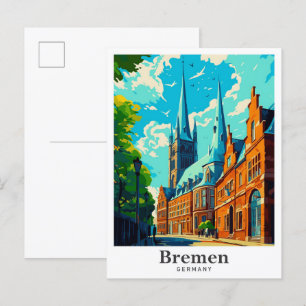 Postal Bremen Alemania Viaje de época Retrato