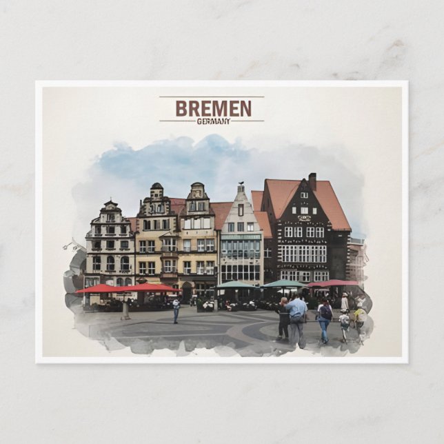 Postal bremen vintage Brême Alemania Viaje alemagne (Anverso)