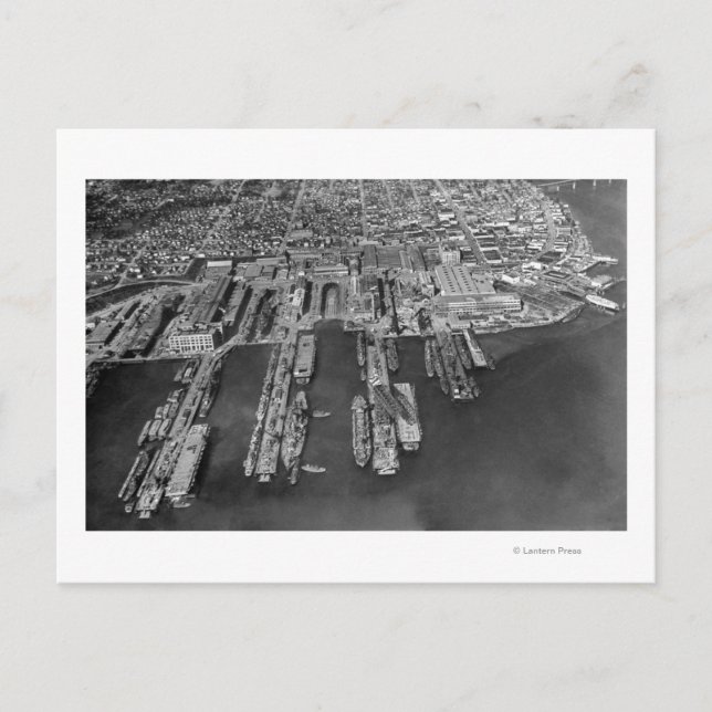 Postal Bremerton, WA Aerial View of Navy Docks (Anverso)