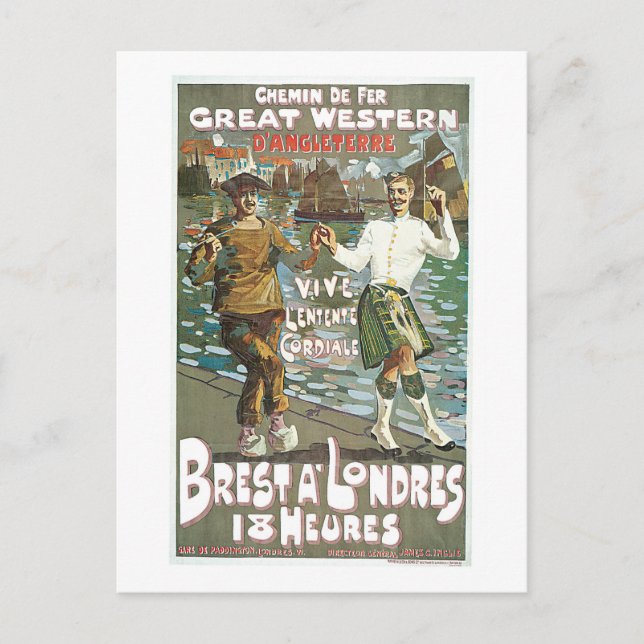 Postal Brest á Londres 18 horas (Anverso)