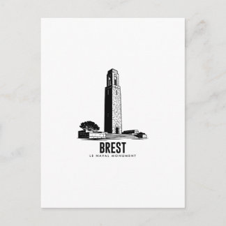 Postal Brest Monument Naval Affiche Vintage Bretagne D