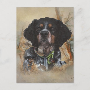 Postal Bretaña francesa, arte de caza de aves